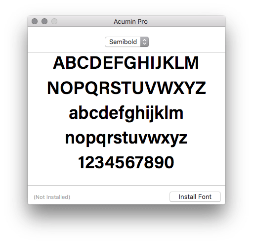 An example of a typeface supported by modern browsers and devices