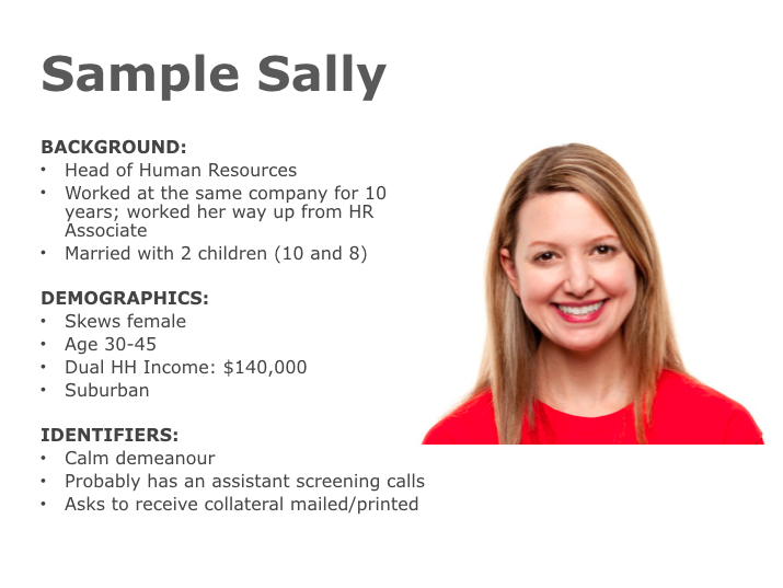 Sample Sally Buyer Persona Example